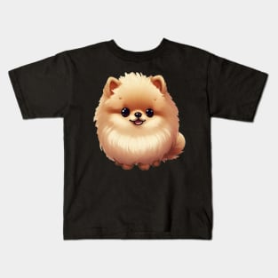 cute pomeranian dog pet portrait vector illustration Kids T-Shirt